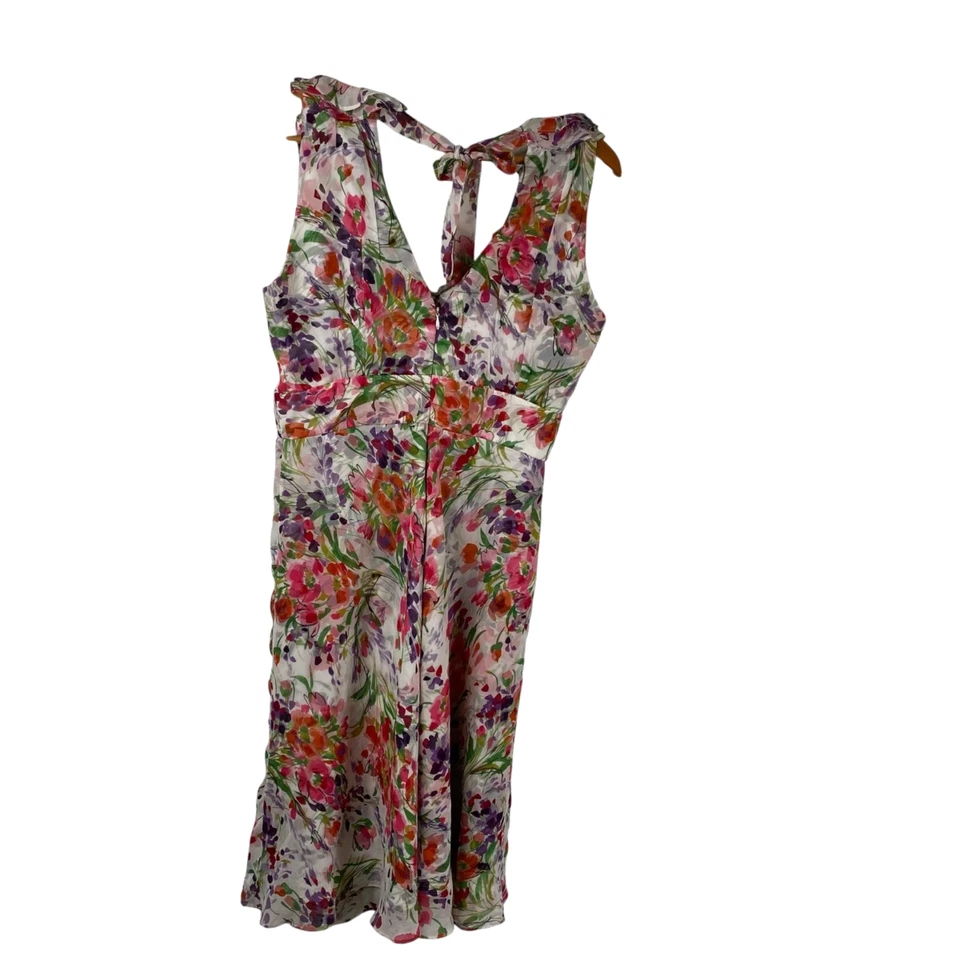 Vestido para mujer Donna Ricco con volantes de seda floral twee hada preppy talla 8 Foto 2 de 4
