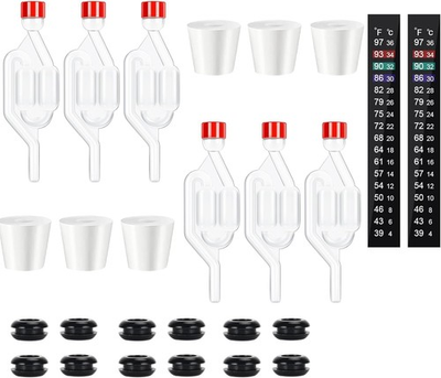 #ad Twin Bubble Airlock Set Air Lock for Fermenting 6 Pack S Shape Airlocks for $19.94