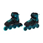 Adjustable Inline Skates Black Teal Size 5-7 Kids/Adults ABEC 7 PU Wheels Max 10