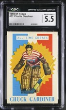 1960-61 Topps #32 Chuck Gardiner Chicago Blackhawks All-Time Great - CGC 5.5 Ex+