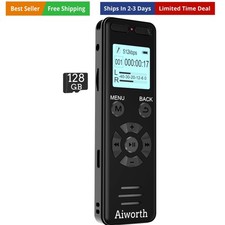136GB Digital Voice Recorder Voice Activated Recorder for Lectures Meetings -...