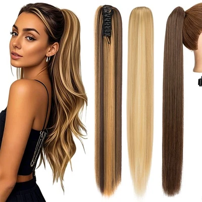 S-NOILITE DICK Pferdeschwanz Zopf Clip in Haarteil Haarverlängerung Klammer Hair Extension