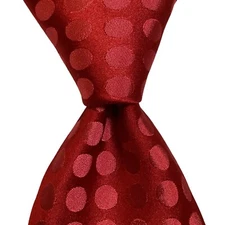 ALTEA MILANO Men's 100% Silk Necktie ITALY Designer POLKA DOT Red/Pink NEW