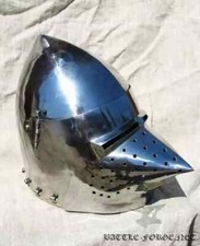 SCA HNB Helmet Steel Medieval Combat Bascinet Helmet Pig Face Helmet