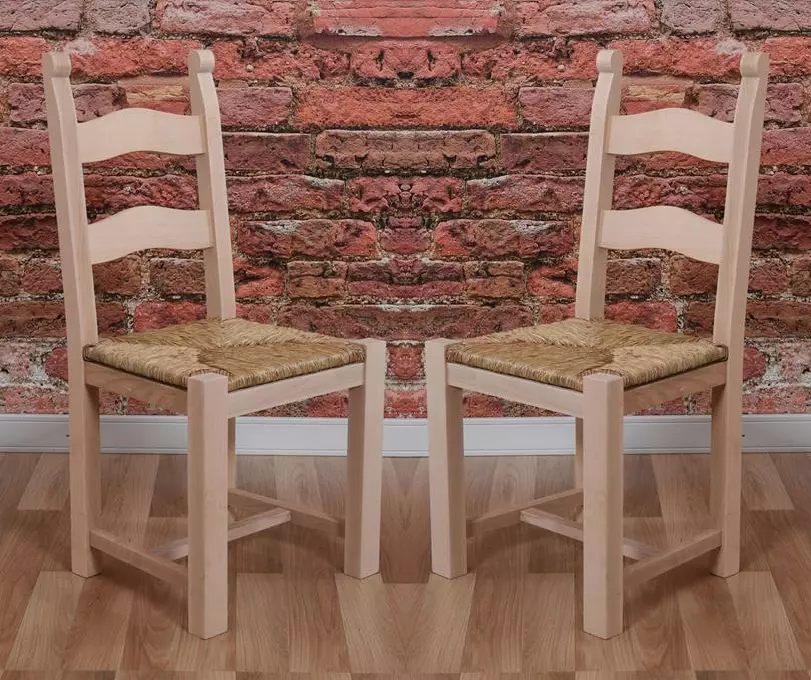 Unfinished ladder back chairs with rush seats deals