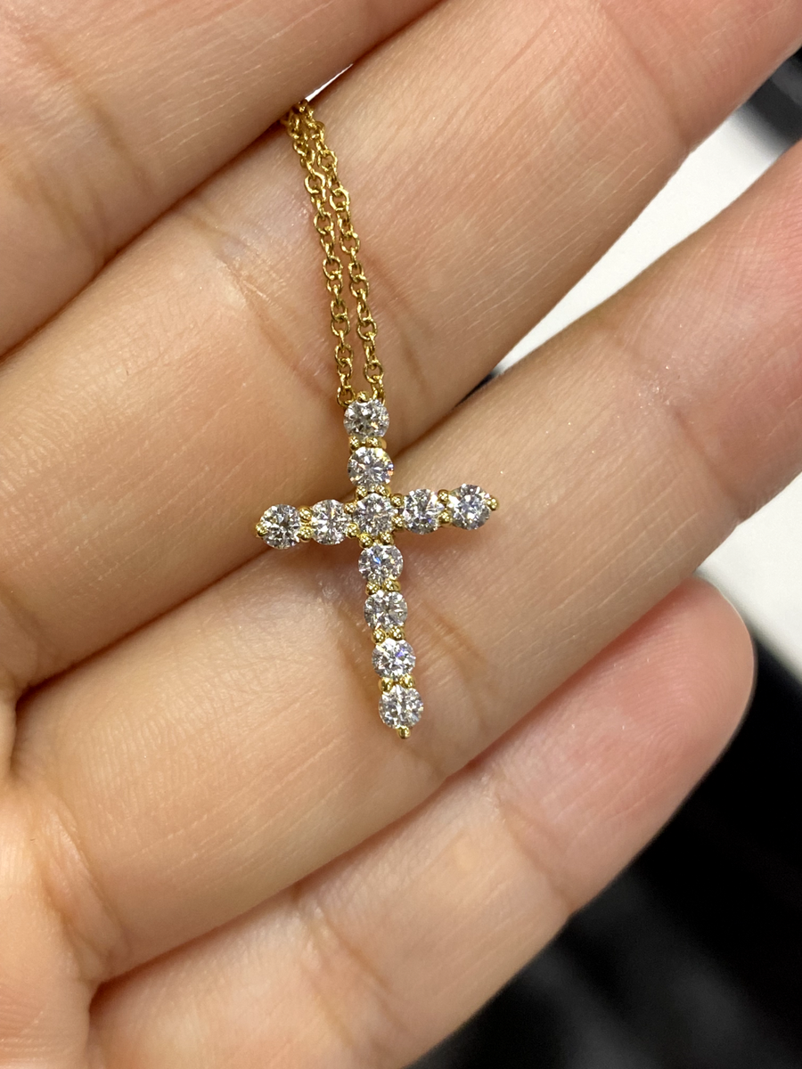 Tiffany & Co. Necklace Small Cross Diamond 750(18K) Yellow Gold | eBay
