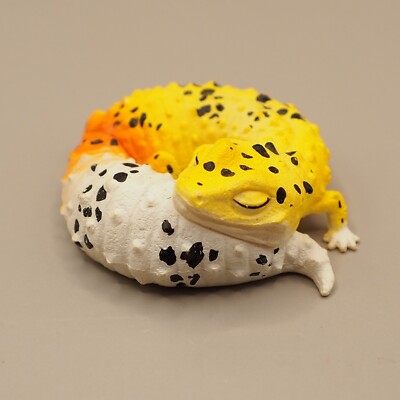 Hoher gelber Leopard Gecko Gute Nacht Serie Mini Figur Kapsel Spielzeug Japan...