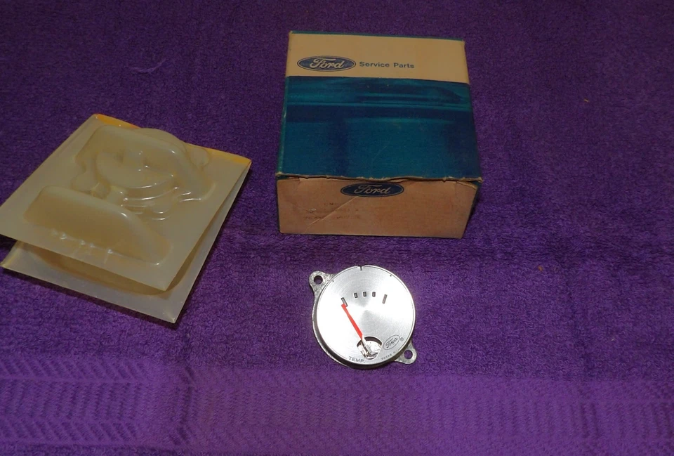 1961 1962 1963 1964 1965 1966 67 Ford E100 Econoline Nuevo de Lote Antiguo Medidor de Temperatura Foto 2 de 4