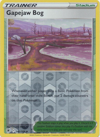 GAPEJAW BOG 142/189 ASTRAL RADIANCE POKEMON (REVERSE HOLO, LP+/NM)