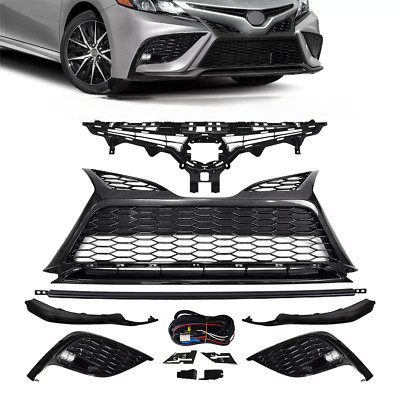 7PCS Fit Toyota Camry SE XSE 2021-2023 Front Grilles Trim Fog Light Bezels Set