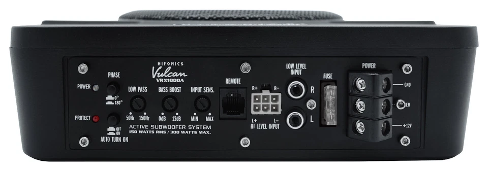 Hifonics VRX1000A 25cm 300 Watt Untersitz-Aktiv-Subwoofer flach Auto Verstärker - Bild 3 von 3