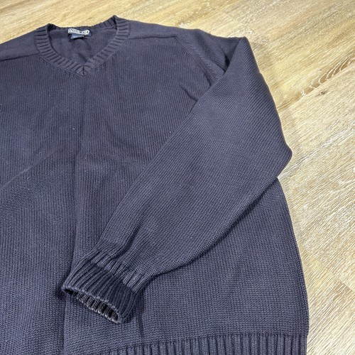 Vintage Lands End Pullover Knit V-Neck Sweater Cotton Blue Men’s Size XL 46-48 - Picture 5 of 14
