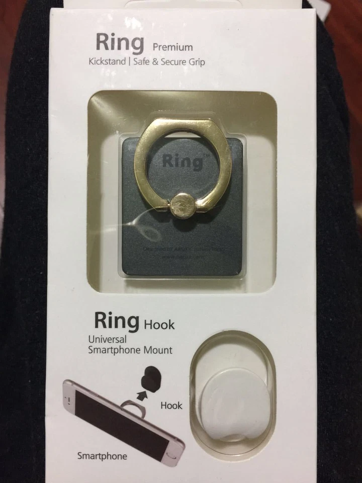 Universal 360° Finger Ring Metal Grip Stand Holder+hook for iPhone Cell Phone - Image 2 of 4