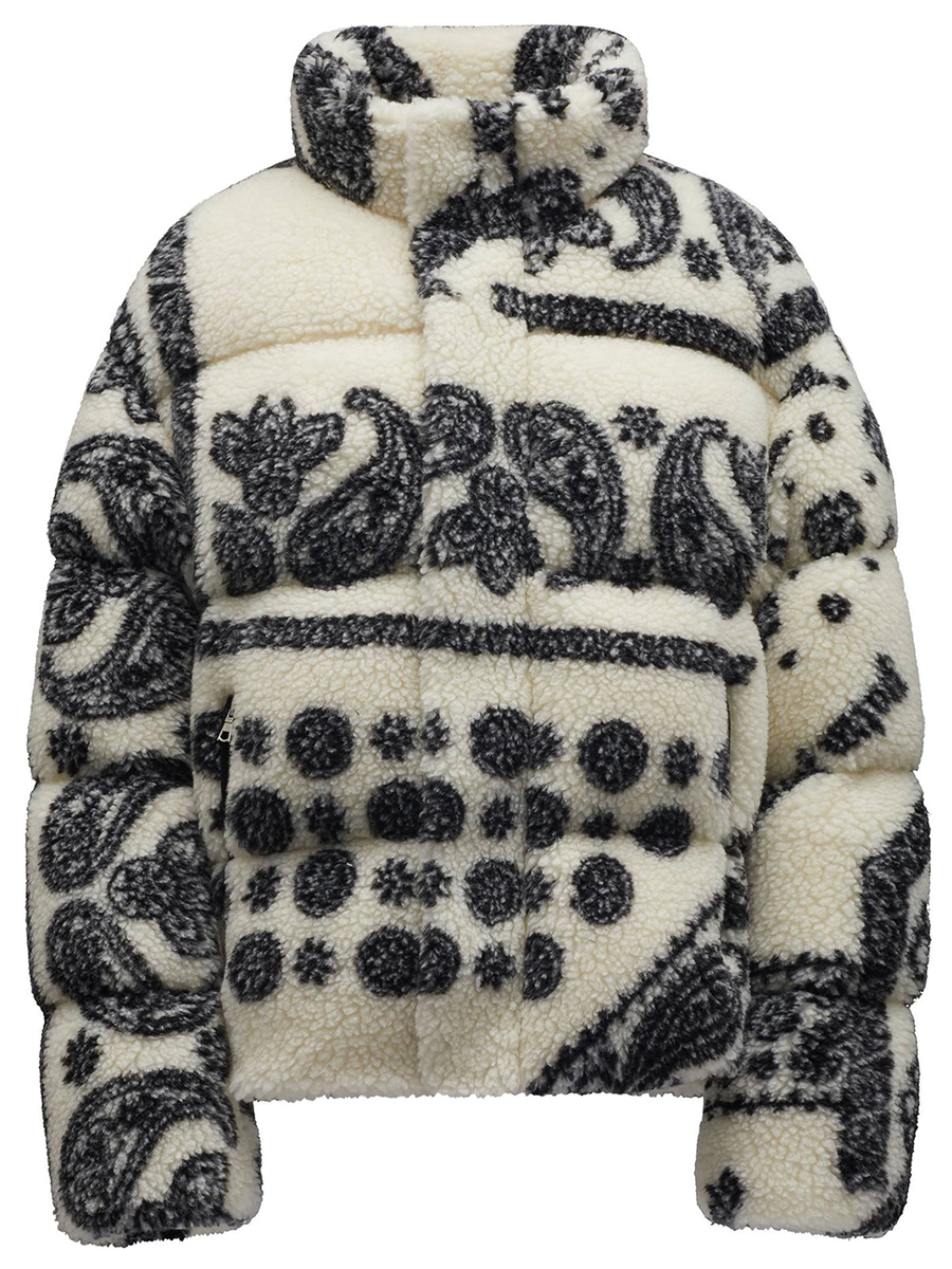Moncler x Palm Angels Baden Paisley Fleece Down Jacket White