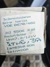 WICKMANN 6.3A HH PARTIAL RANGE FUSES ACCORDING TO VDE 0670/402, 2113550600066, New