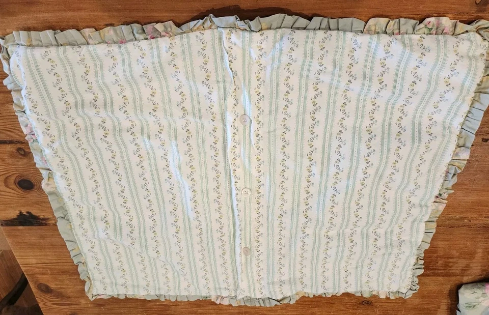 Пара Liz Claiborne Ruffle Edge Стиль Коттеджа Цветочный Принт Роза Стандартный Накидка - Изображение 3 из 4