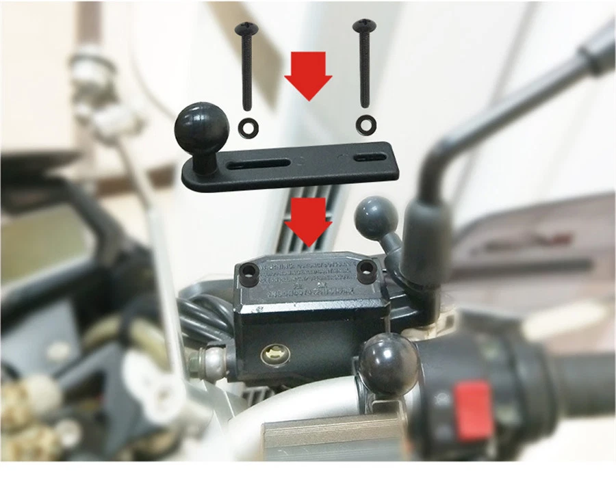 Soporte bomba manillar moto con bola de 1 pulgada compatible para soporte de teléfono Foto 3 de 4