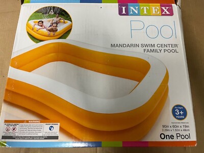 Intex 90x58x18 Mandarin Swim Center Family Above Ground Kids Pool