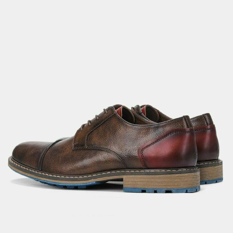 SAOLA Scarpe decolte uomo casual moda retrò Oxford formali stringate tacco a blocco creeper