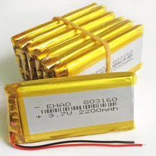 Lot 10 pcs 803160 3.7V 2200mAh LiPo Polymer Rechargeable Battery Li-polymer cell