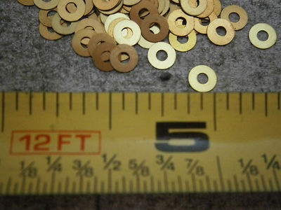 Flat Washers .151/.156'' OD .059/.064'' ID .0055'' Thick Brass Lot of 100 #5766