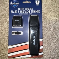 Barbasol Battery Powered Beard Mustache Adjust Trimmer Steel Blades