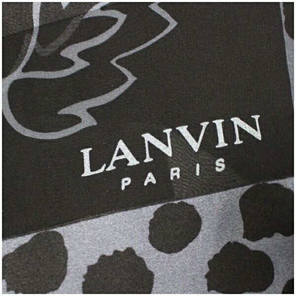 Authentic Lanvin Silk Scarf Leaf Pattern Polka Do… - image 5