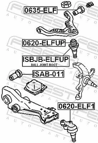 FEBEST 0635-ELF Soporte, Brazo De Control Para ISUZU - Imagen 2 de 4
