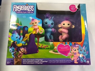 Fingerlings Teeter Totter Playset w/Fingerling Unicorn Callie & Monkey Coral NEW