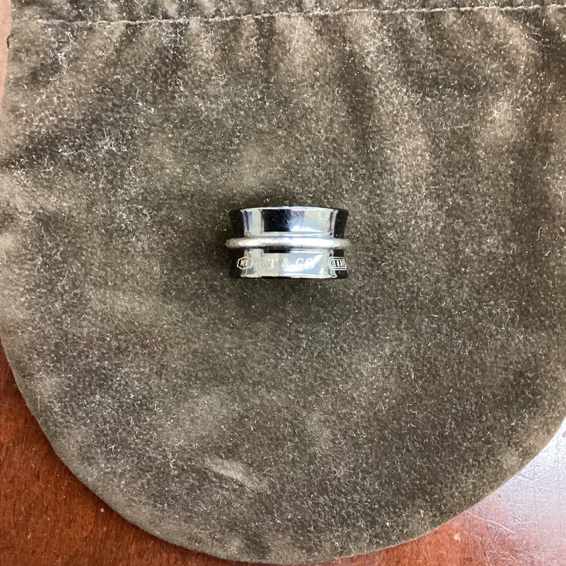 Tiffany & Co. Titanium and Sterling Ring Band With Pouch
