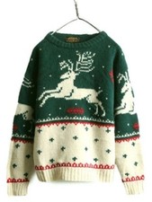 EDDIE BAUER NORDIC CHRISTMAS WOOL KNIT SWEATER SIZE M-L 90s fashion tops unisex