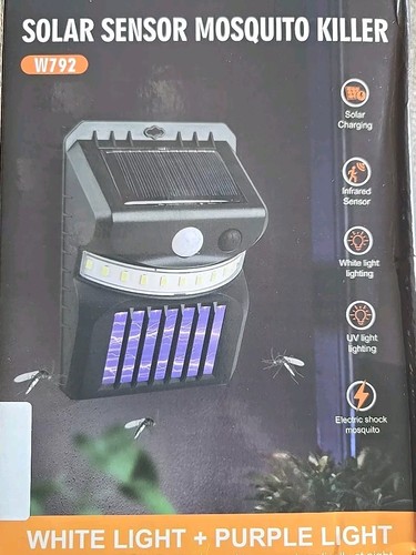 Solar Powered Mosquito Killer w/Motion Sensor Flood Lights