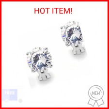 Mariell 3 Carat Cubic Zirconia Crystal Clip-On Stud Earrings for Non-Pierced Ear