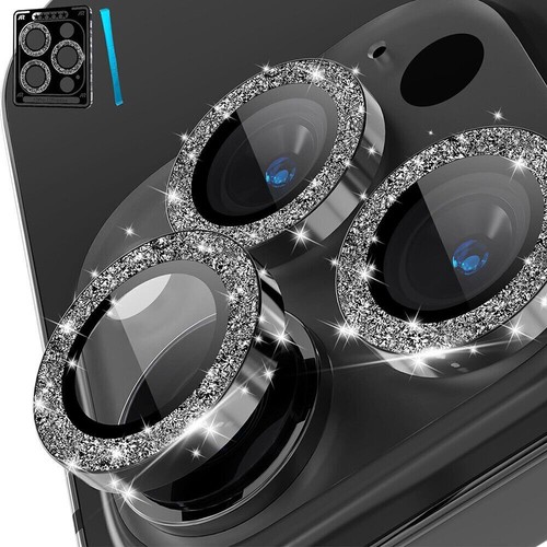 Glitter Camera Lens Protector Tempered Glass For iPhone 15 14 13 12 11 Pro Max - Photo 13 sur 39