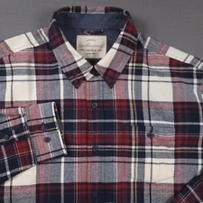 Weatherproof Vintage Long Sleeve Cabernet Flannel Shirt Plaid 2XL *See Notes*