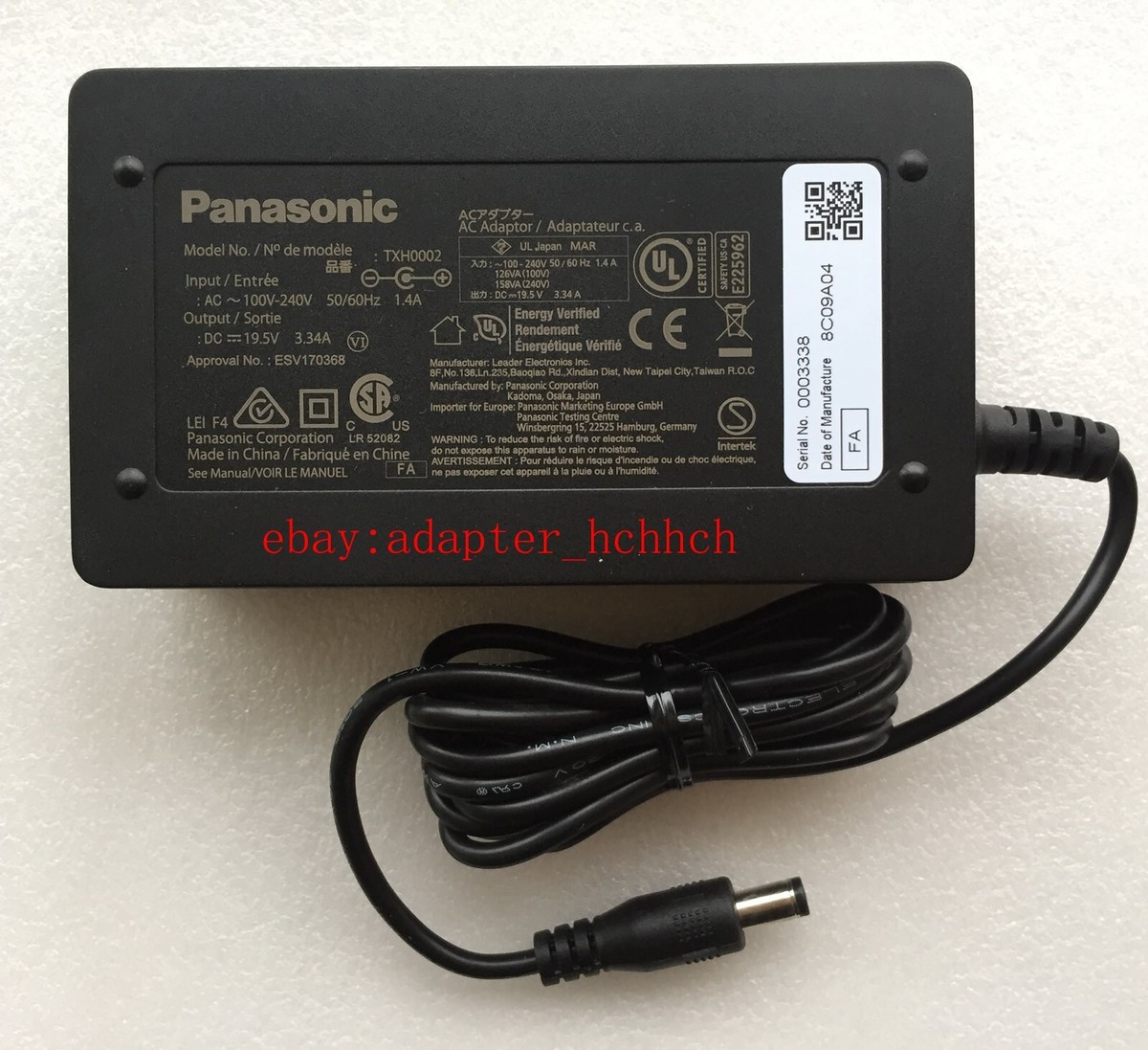 New Original OEM Panasonic 19.5V 3.34A Cord/Charge TH-40FS500H,TH