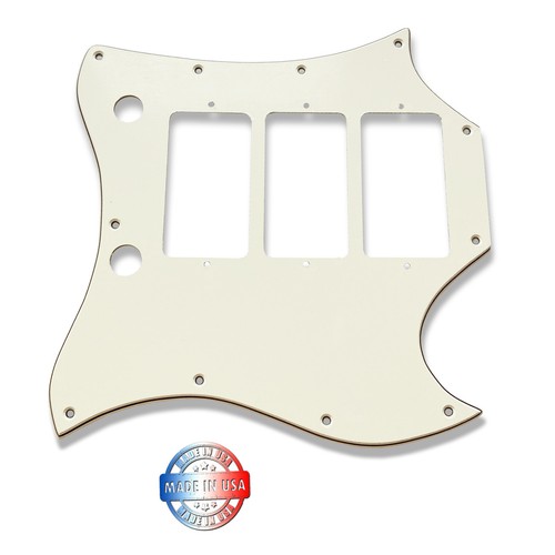 Aged White Full Face Pickguard for 1960's Gibson SG Custom 3 Pickup Made In USA - Picture 3 of 7