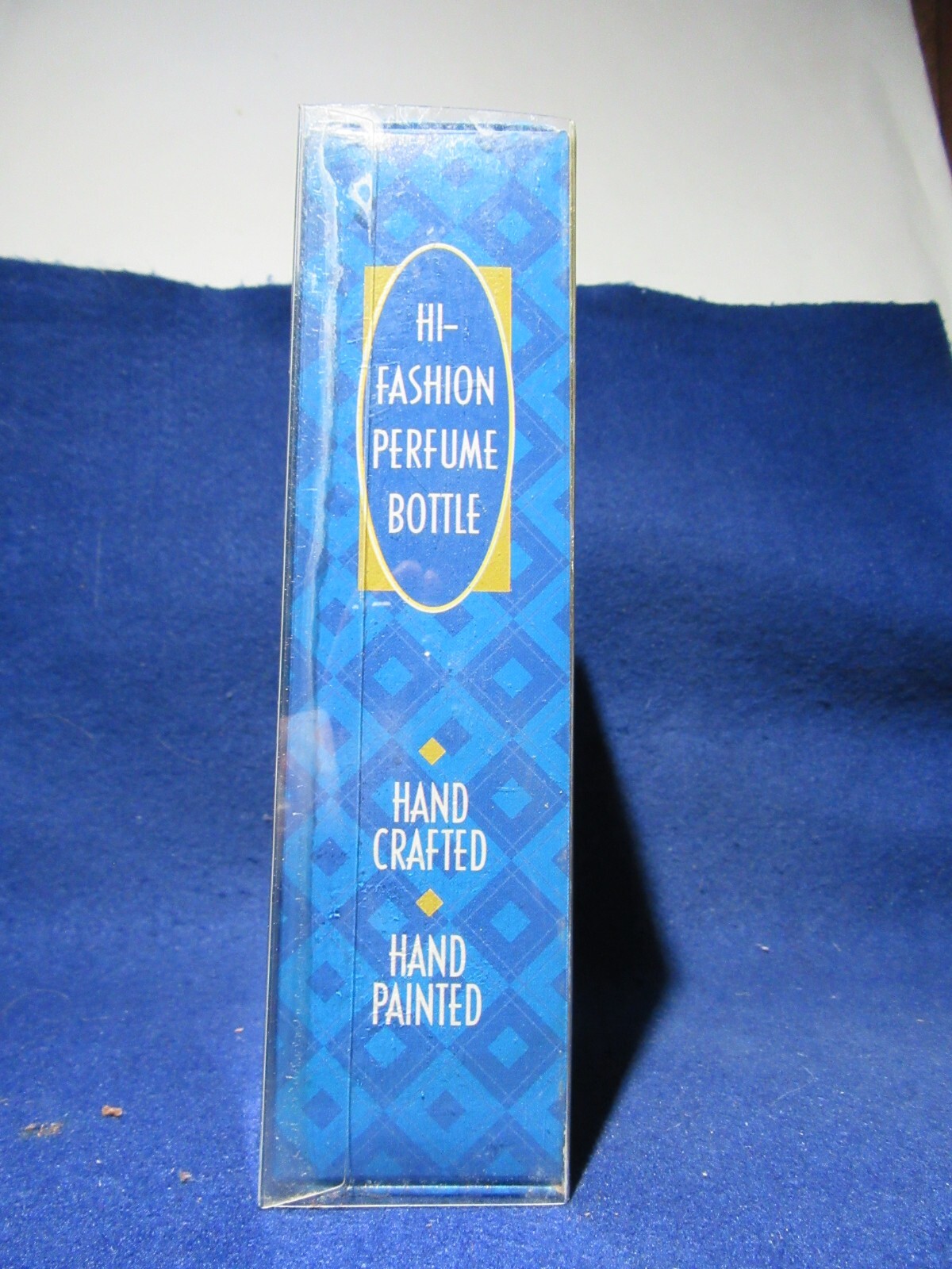 Frosted Glass Perfume Bottle in Metal Enameled High Heel Shoe. Gold with stones.