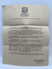 1978 COLORADO HISTORICAL SOCIETY Moving and C...