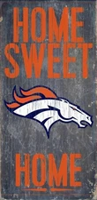 Denver Broncos Home Sweet Home Wood Sign - NEW 6" x 12" Wall Decoration Gift