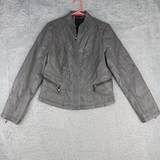 Therapy Jacket Womens Extra Large Gray Full Zip Pockets Lined Leopard 517984-bc