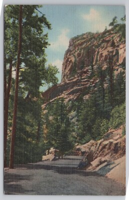 Point Lookout South Cheyenne Canon Colorado Springs CO 1949 Linen Postcard