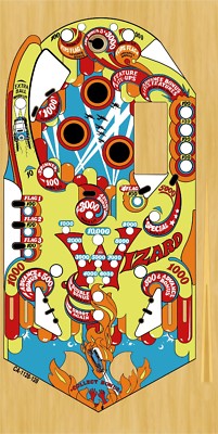 BALLY WIZARD Pinball Machine Playfield Overlay