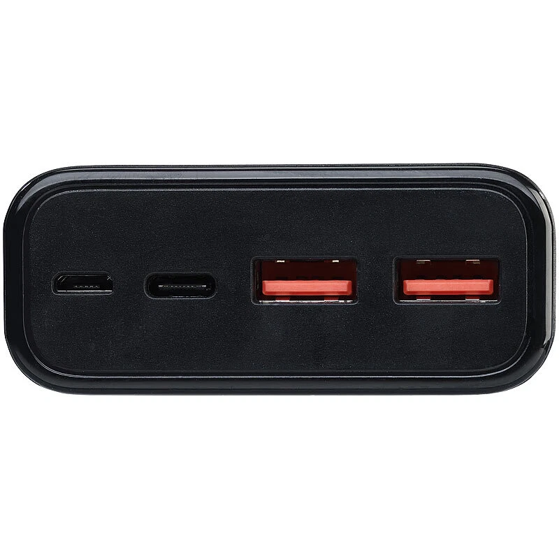 revolt USB-Powerbank, 20.000 mAh, USB-C PD, Display, Metall, QC3.0, 3 A, 20 W - Bild 2 von 4