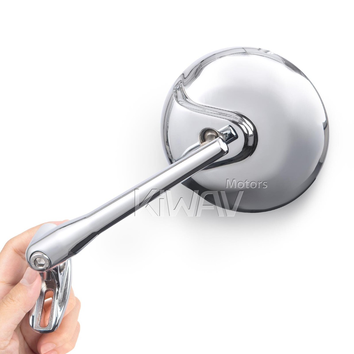 Round chrome mirrors Retro chrome base adjustable Kawasaki