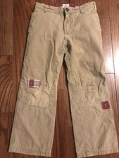OshKosh Bigosh Boys Khaki Pants Size 7x Patched Straight