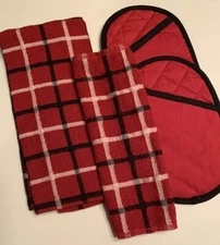 Sultan’s Linens Kitchen Hand Towels 100% Cotton Pot Holder Set New