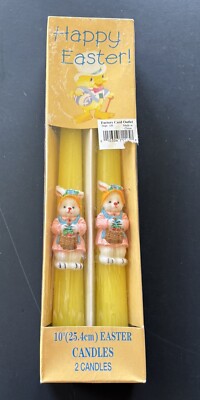 Bunny Easter Spring Candle Tapers Vintage Rabbit 10'' New & Sealed