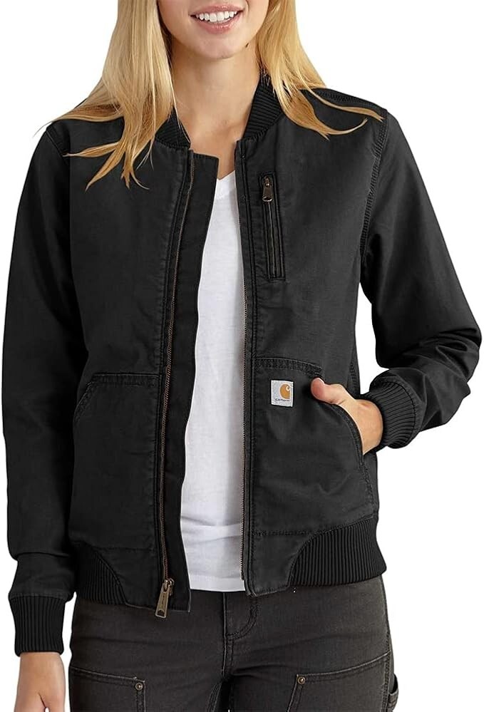 Carhartt Women's Rugged Flex Relaxed Fit Canvas Jacket Black Medium 102524