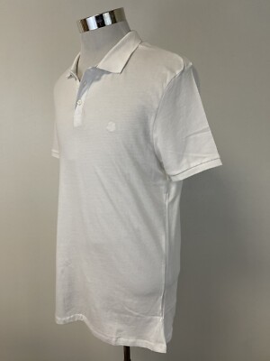 Mavi Polo Shirt Mens Large White Short Sleeve Slim Knit Mavi Jeans Cotton N156